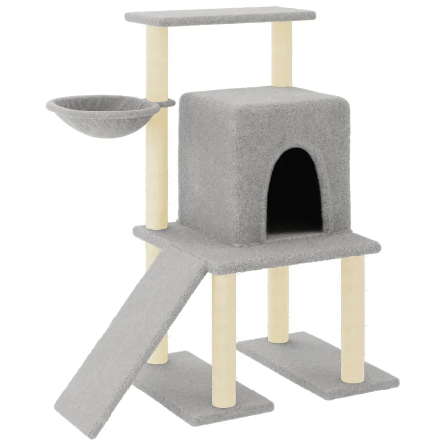 Arbre à chat avec griffoirs en sisal Gris clair 96,5 cm - 2