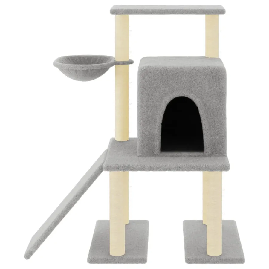 Arbre à chat avec griffoirs en sisal Gris clair 96,5 cm - 3