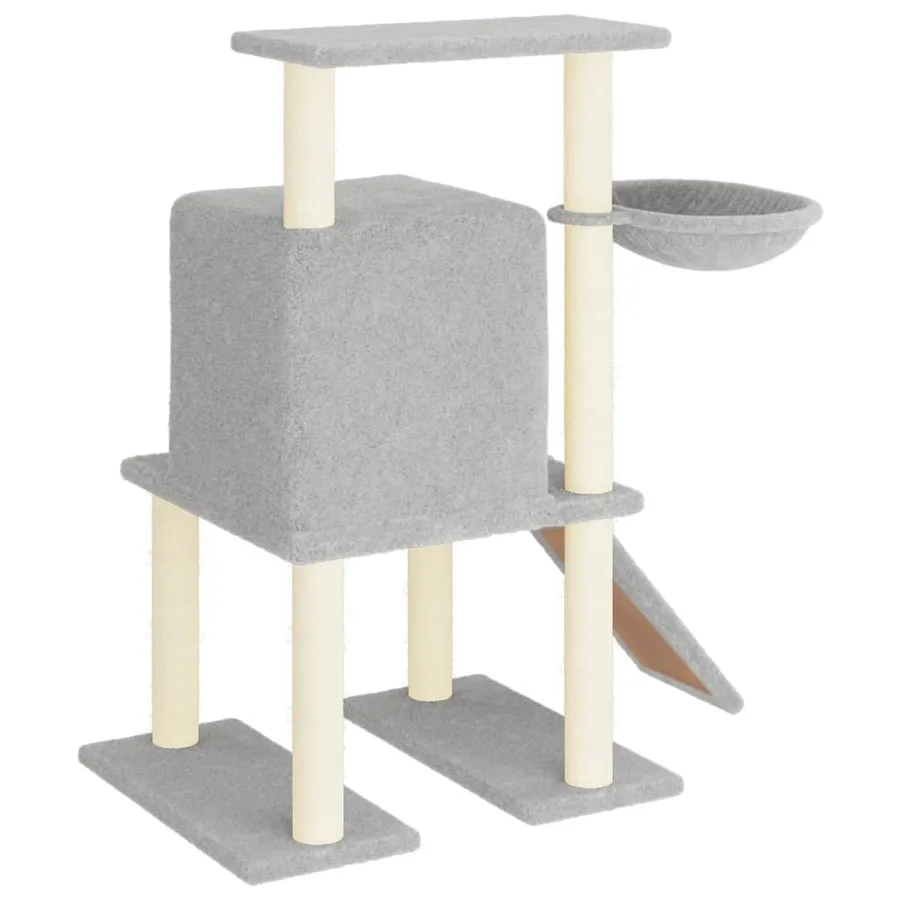 Arbre à chat avec griffoirs en sisal Gris clair 96,5 cm - 5