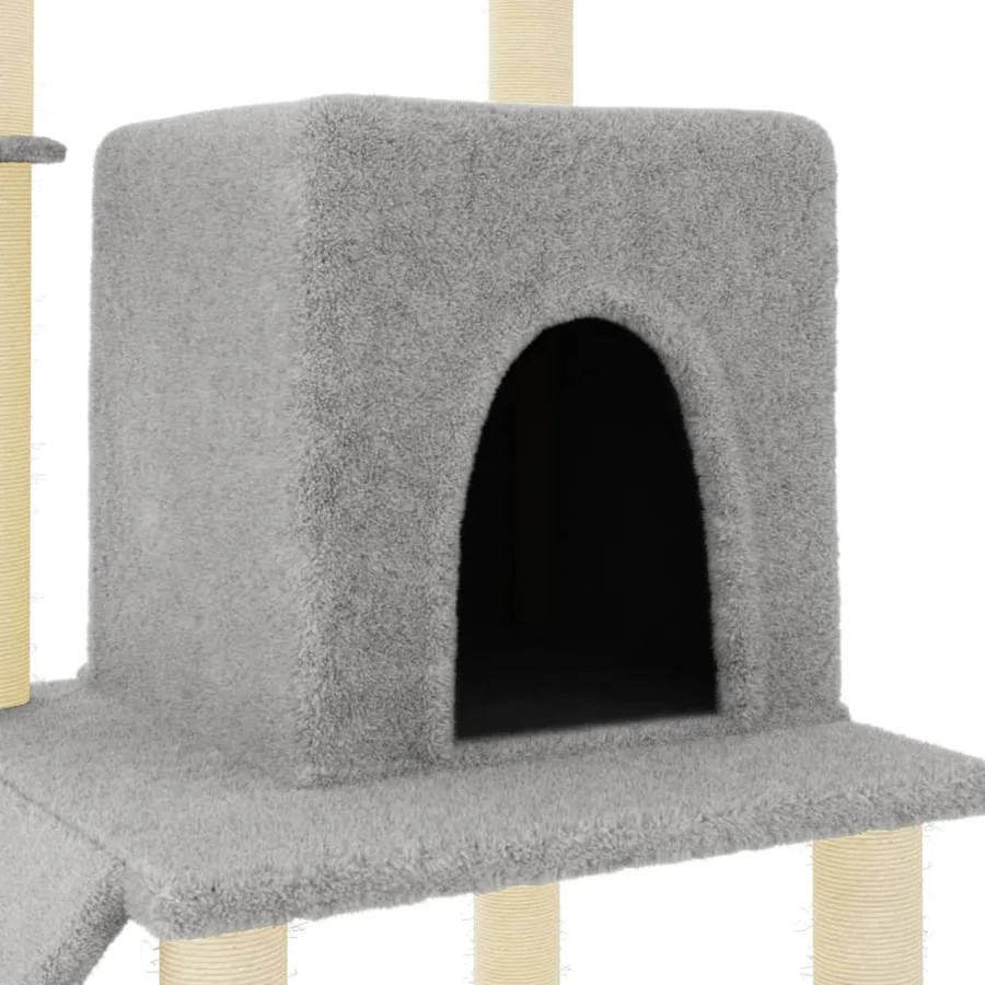 Arbre à chat avec griffoirs en sisal Gris clair 96,5 cm - 6