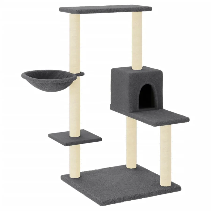 Arbre à chat avec griffoirs en sisal gris foncé 95 cm - 2