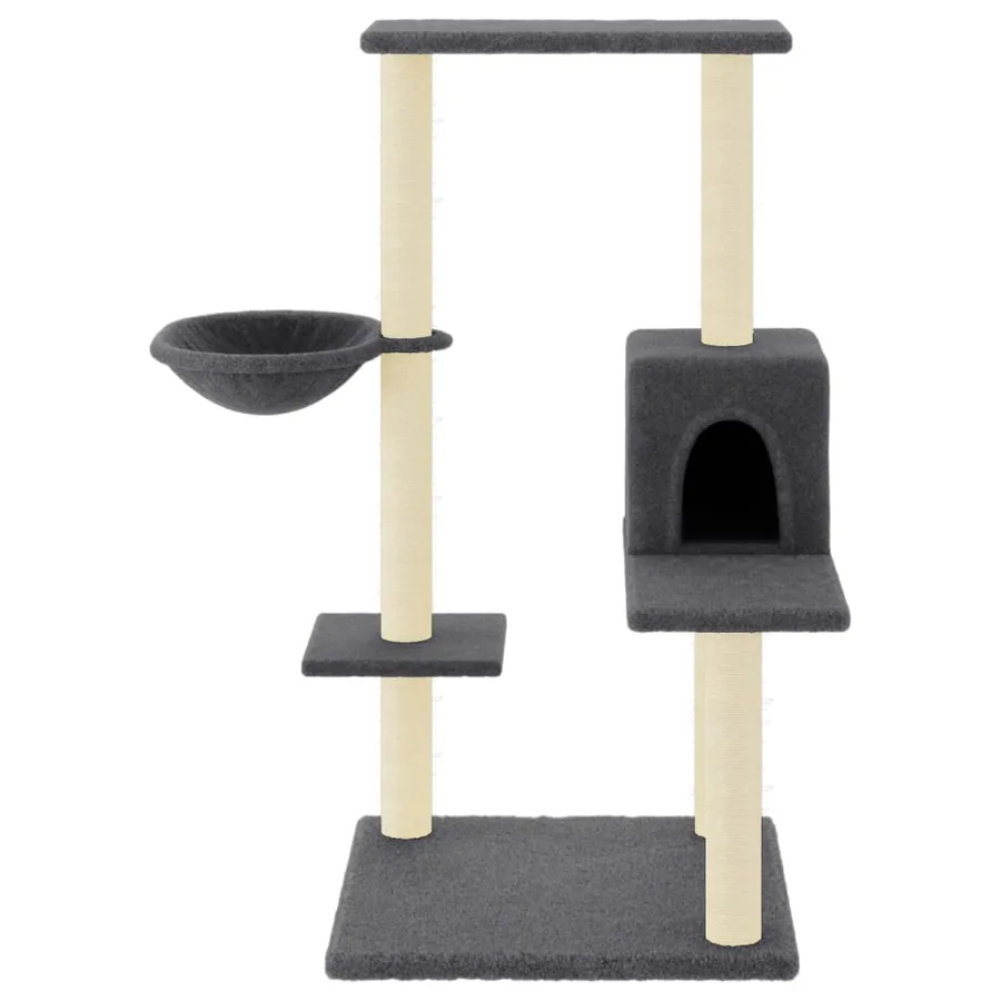 Arbre à chat avec griffoirs en sisal gris foncé 95 cm - 3