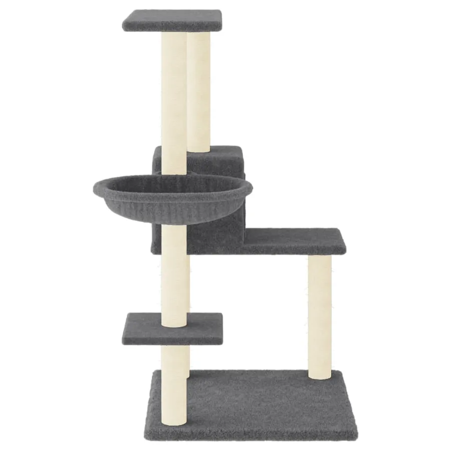 Arbre à chat avec griffoirs en sisal gris foncé 95 cm - 4