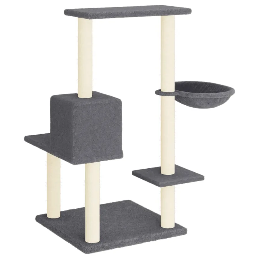 Arbre à chat avec griffoirs en sisal gris foncé 95 cm - 5