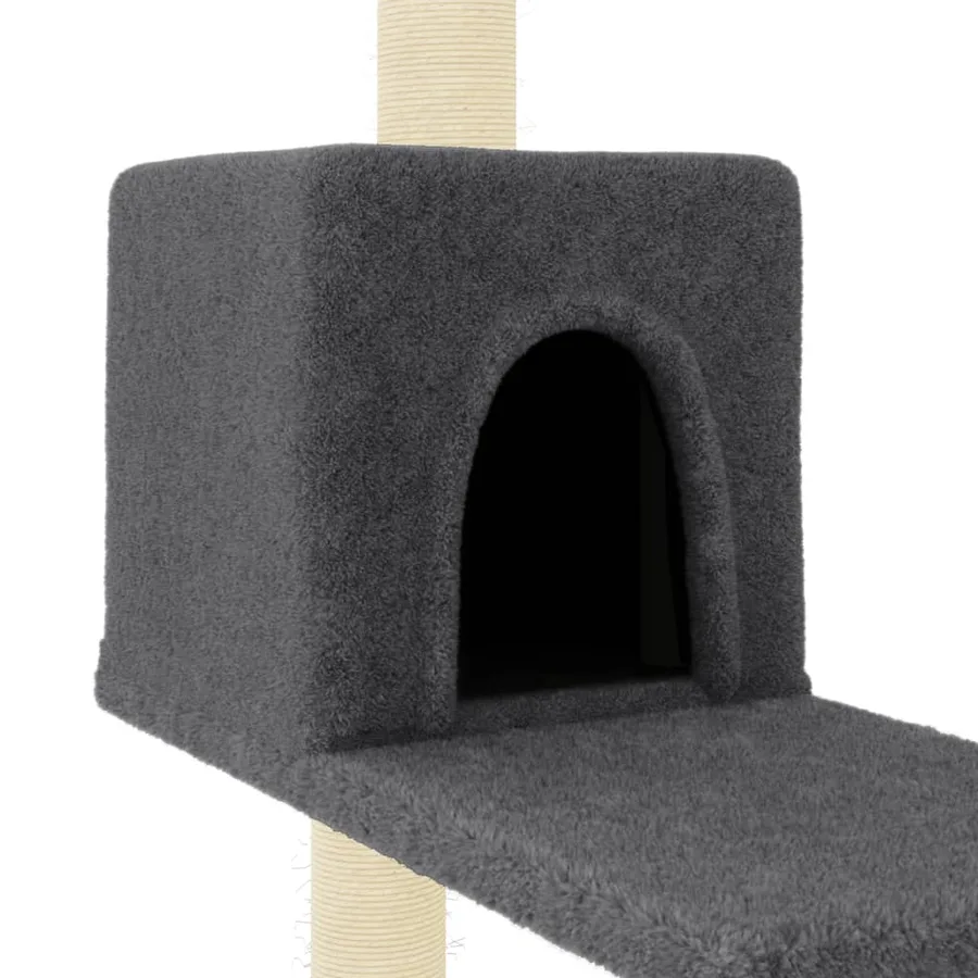 Arbre à chat avec griffoirs en sisal gris foncé 95 cm - 6