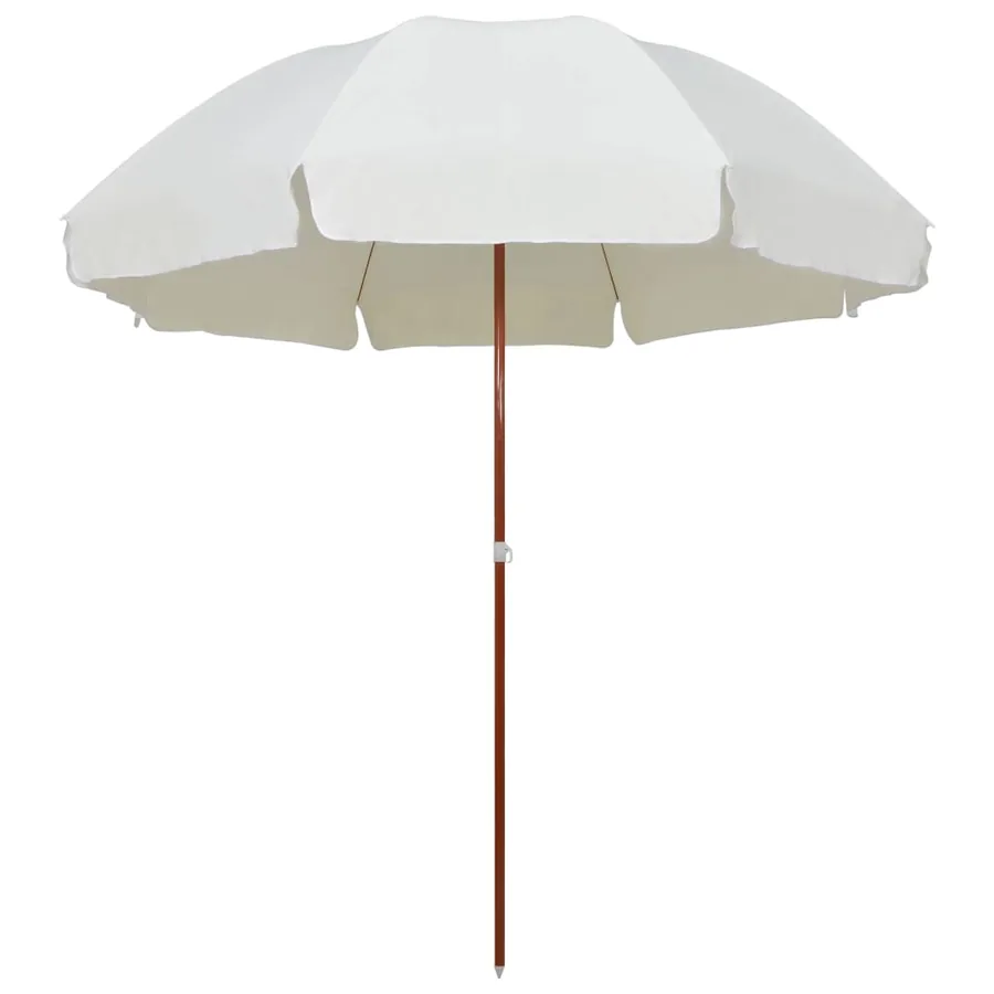 Parasol de jardin avec mât en acier 300 cm sable