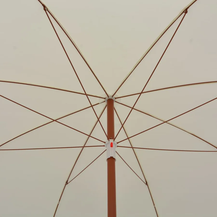 Parasol de jardin avec mât en acier 300 cm sable - 4