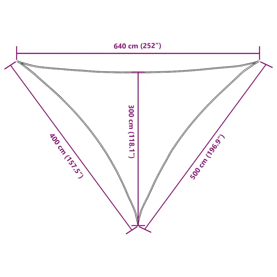 Voile de parasol Tissu Oxford triangulaire 4x5x6,4 m Noir - 10