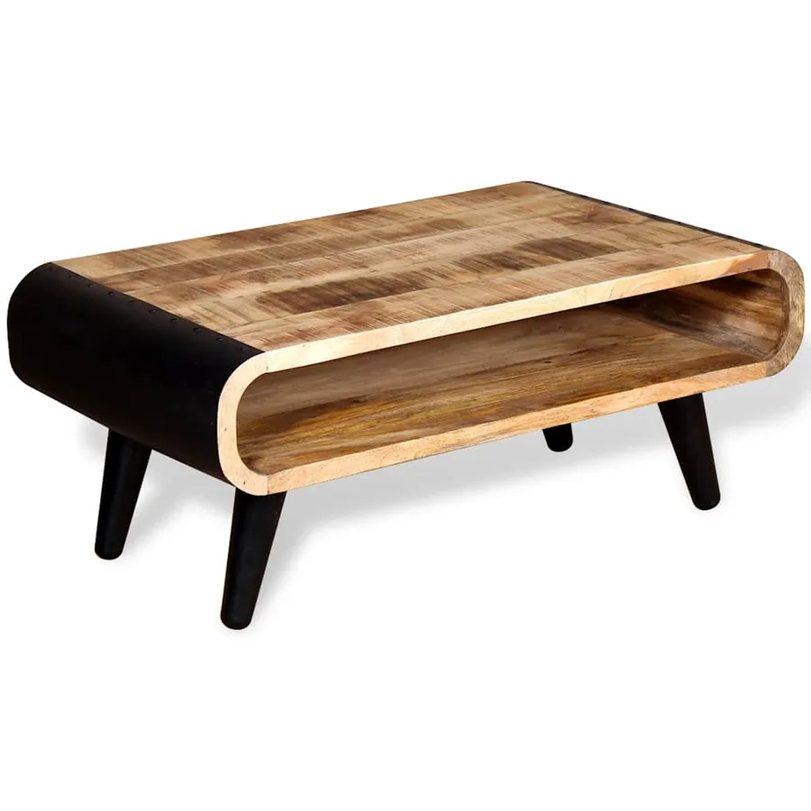 Table basse Bois de manguier brut 90x55x39 cm - 2