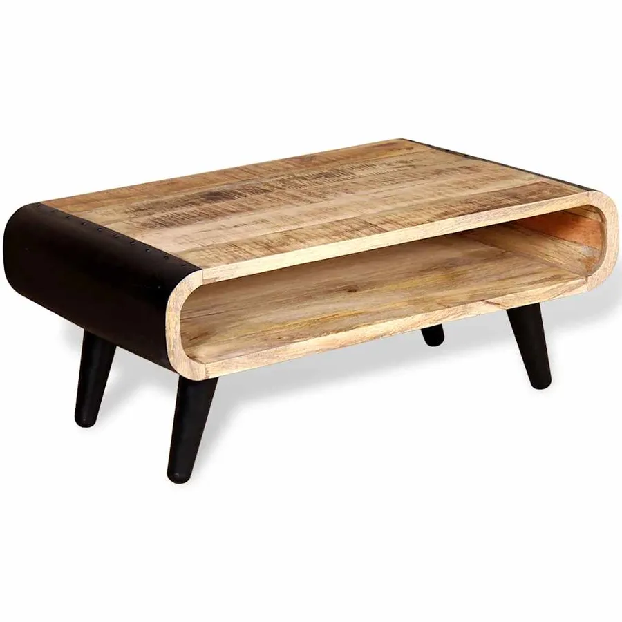 Table basse Bois de manguier brut 90x55x39 cm - 3