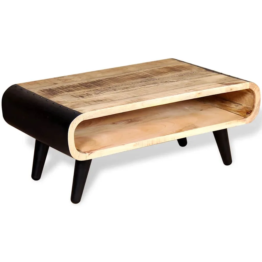 Table basse Bois de manguier brut 90x55x39 cm - 4