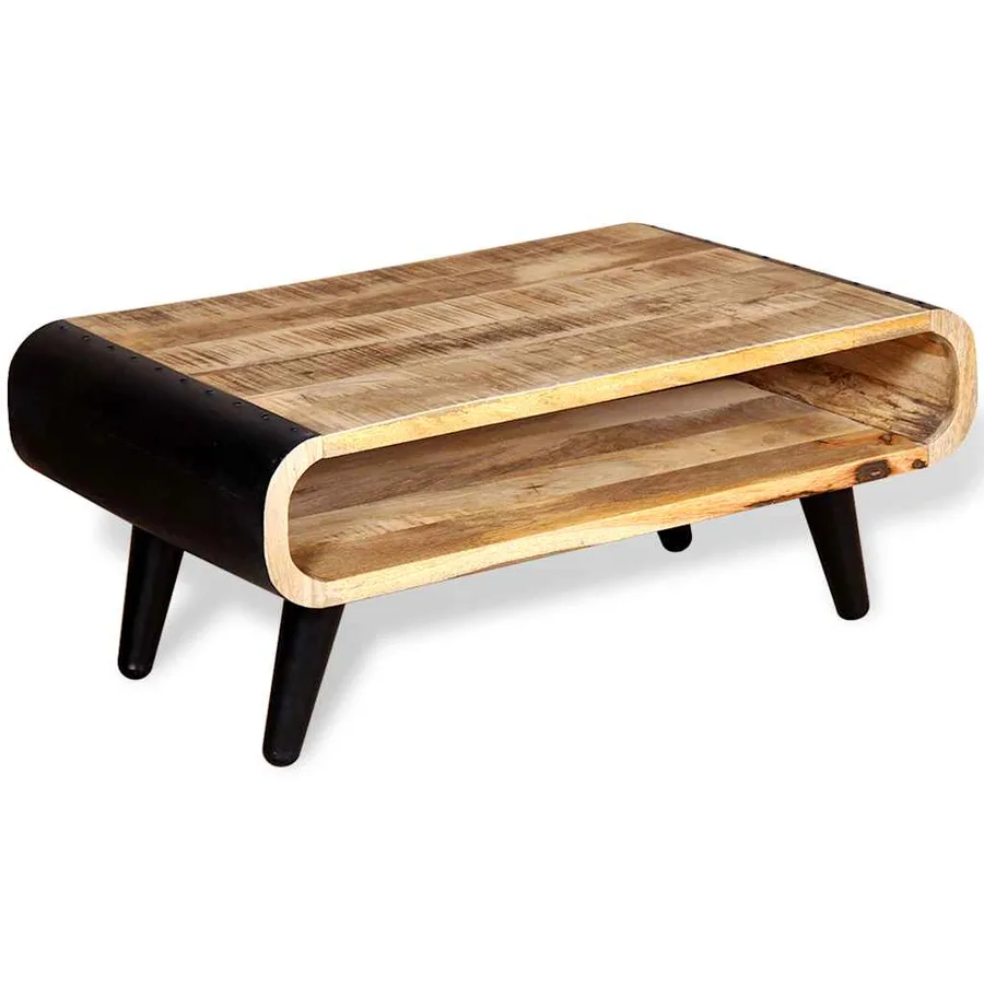 Table basse Bois de manguier brut 90x55x39 cm - 5