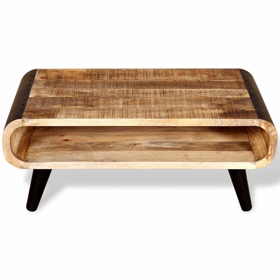 Table basse Bois de manguier brut 90x55x39 cm - 6