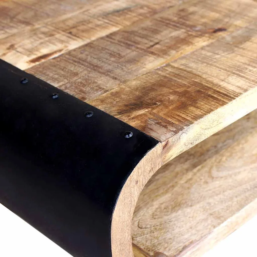 Table basse Bois de manguier brut 90x55x39 cm - 7