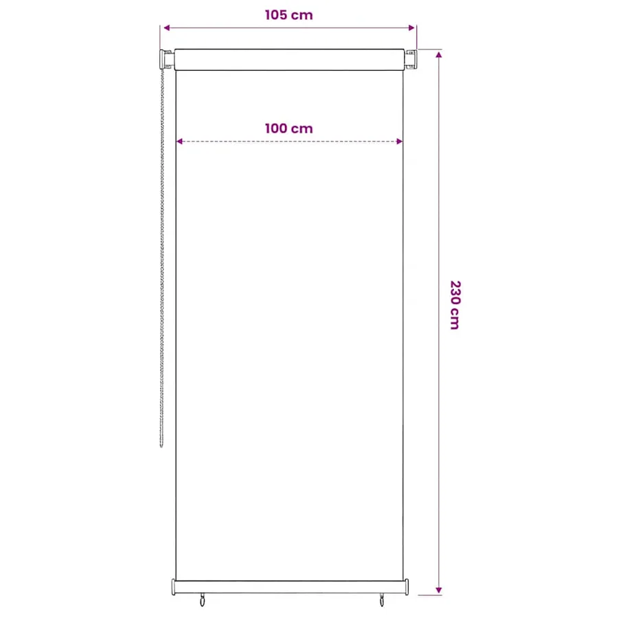 Store roulant d'extérieur 105 (l) x 230 (H) cm vert foncé HDPE - 6