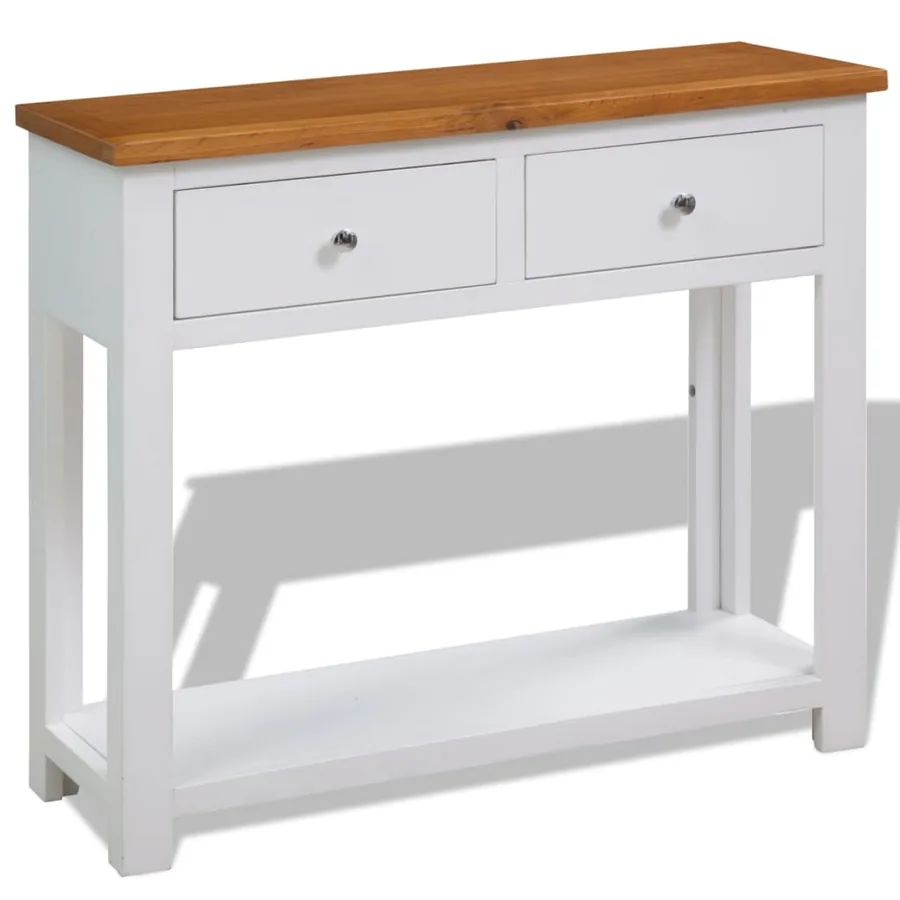 Table console 83 x 30 x 73 cm Bois de chêne massif