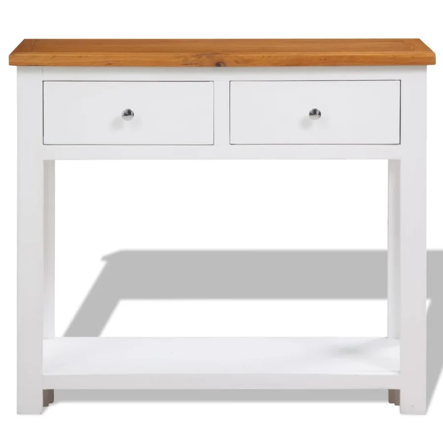 Table console 83 x 30 x 73 cm Bois de chêne massif - 2