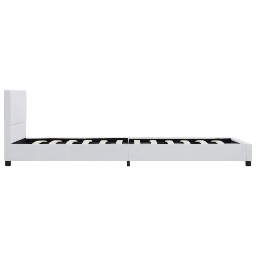 Cadre de lit sans matelas blanc similicuir 90x200 cm - 4