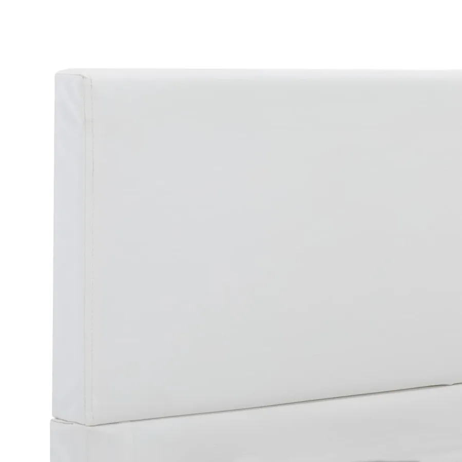Cadre de lit sans matelas blanc similicuir 90x200 cm - 5