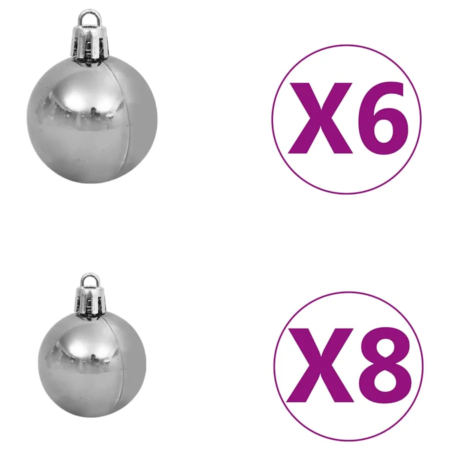 Arbre de Noël artificiel pré-éclairé/boules 150 cm 380 branches - 8