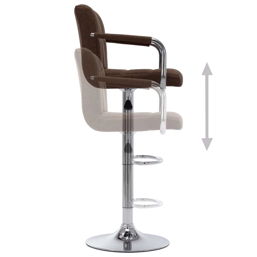 Chaises de bar lot de 2 marron tissu - 6