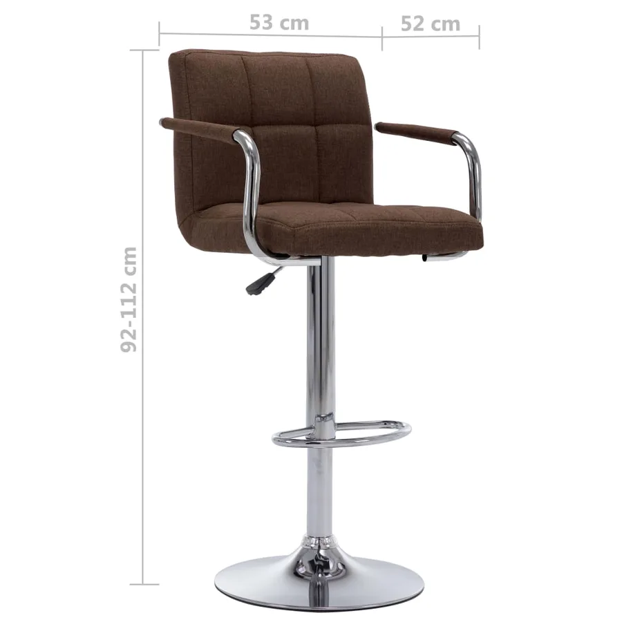 Chaises de bar lot de 2 marron tissu - 8