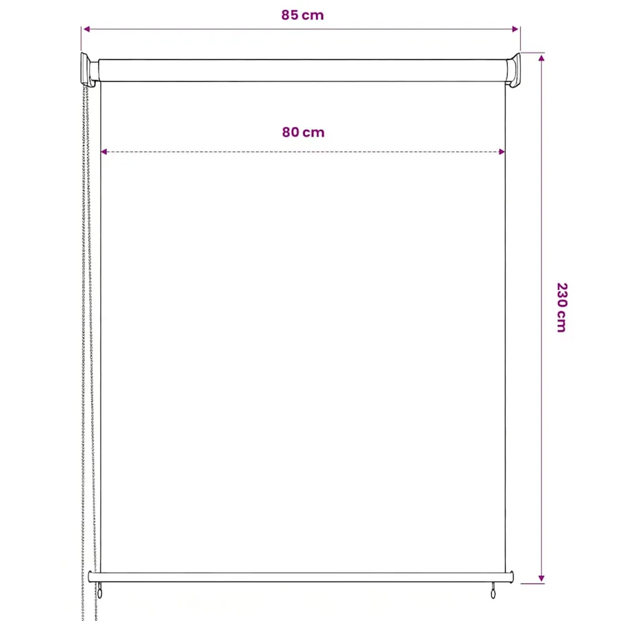 Store roulant d'extérieur 85 (l) x 230 (H) cm anthracite - 6