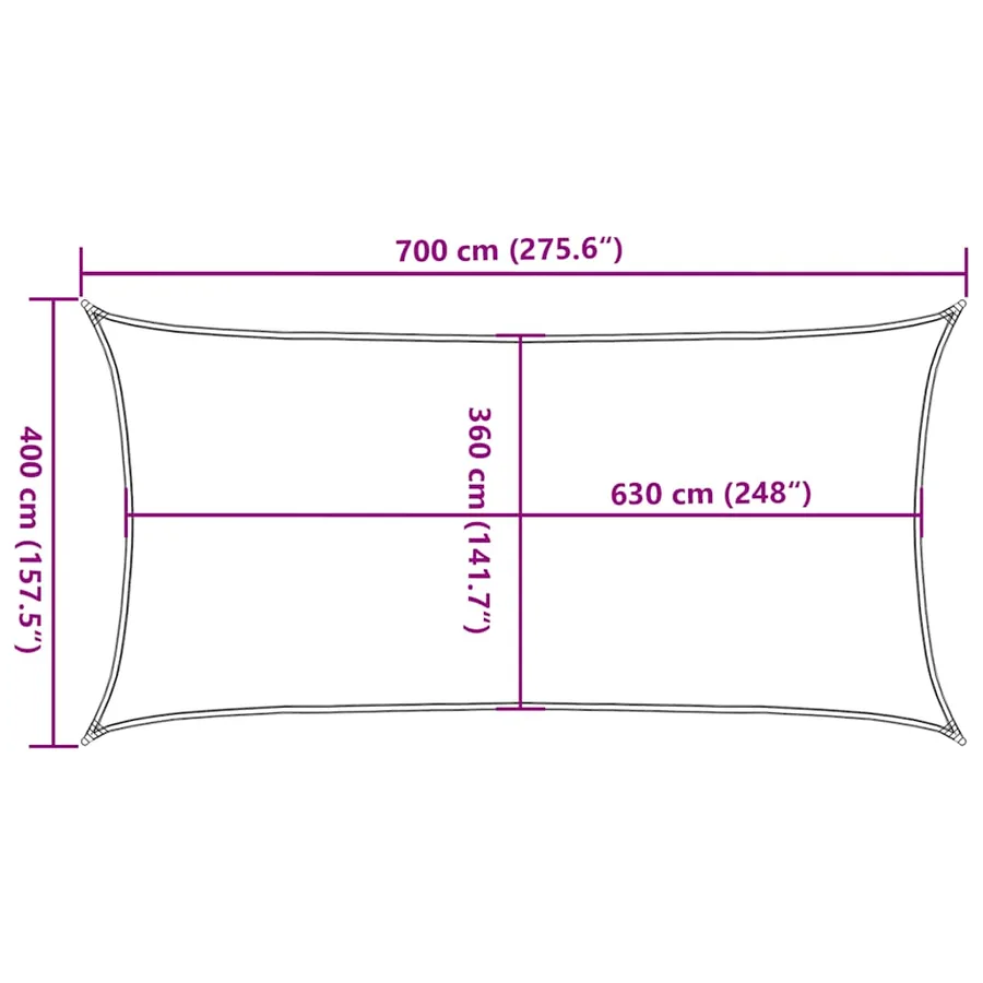 Voile d'ombrage 160 g/m² Taupe 4x7 m PEHD - 10