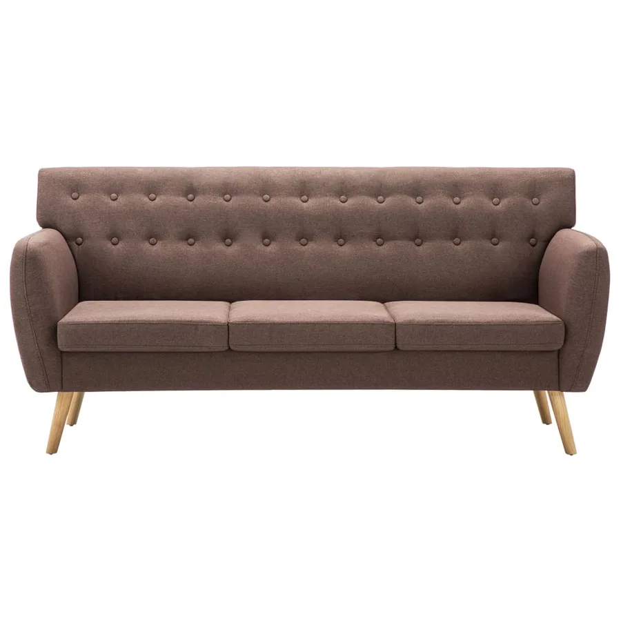 Canapé à 3 places revêtement en tissu 172x70x82 cm marron - 3