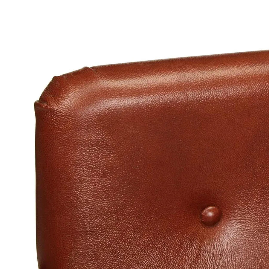Chaise cabriolet marron cuir véritable - 5