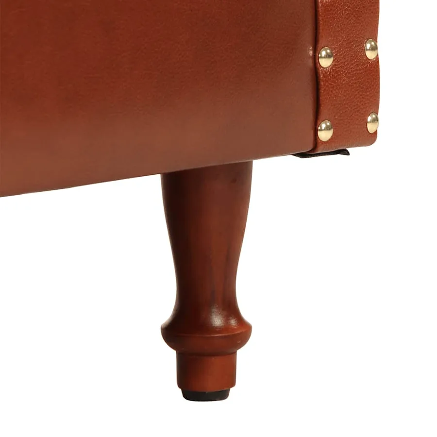Chaise cabriolet marron cuir véritable - 7
