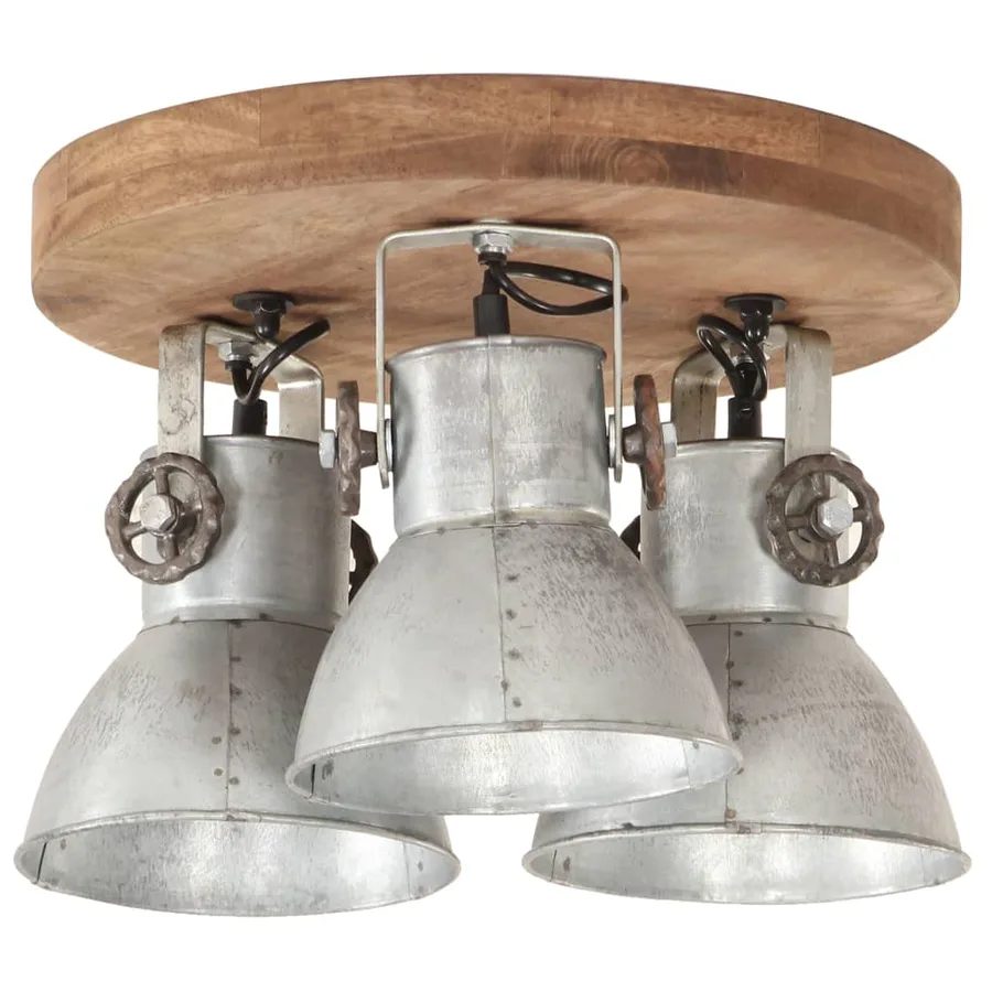 Plafonnier industriel 25 W Argenté 42x27 cm E27 - 3