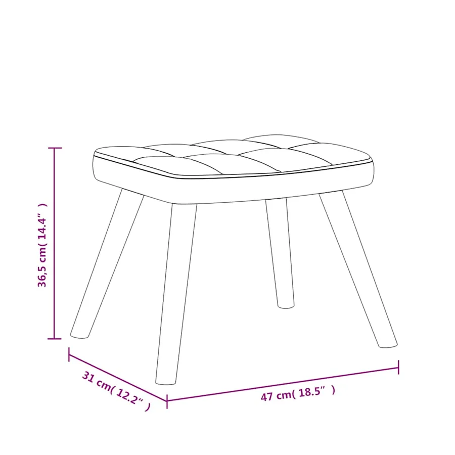 Chaise à bascule avec tabouret Rouge bordeaux Tissu - 12
