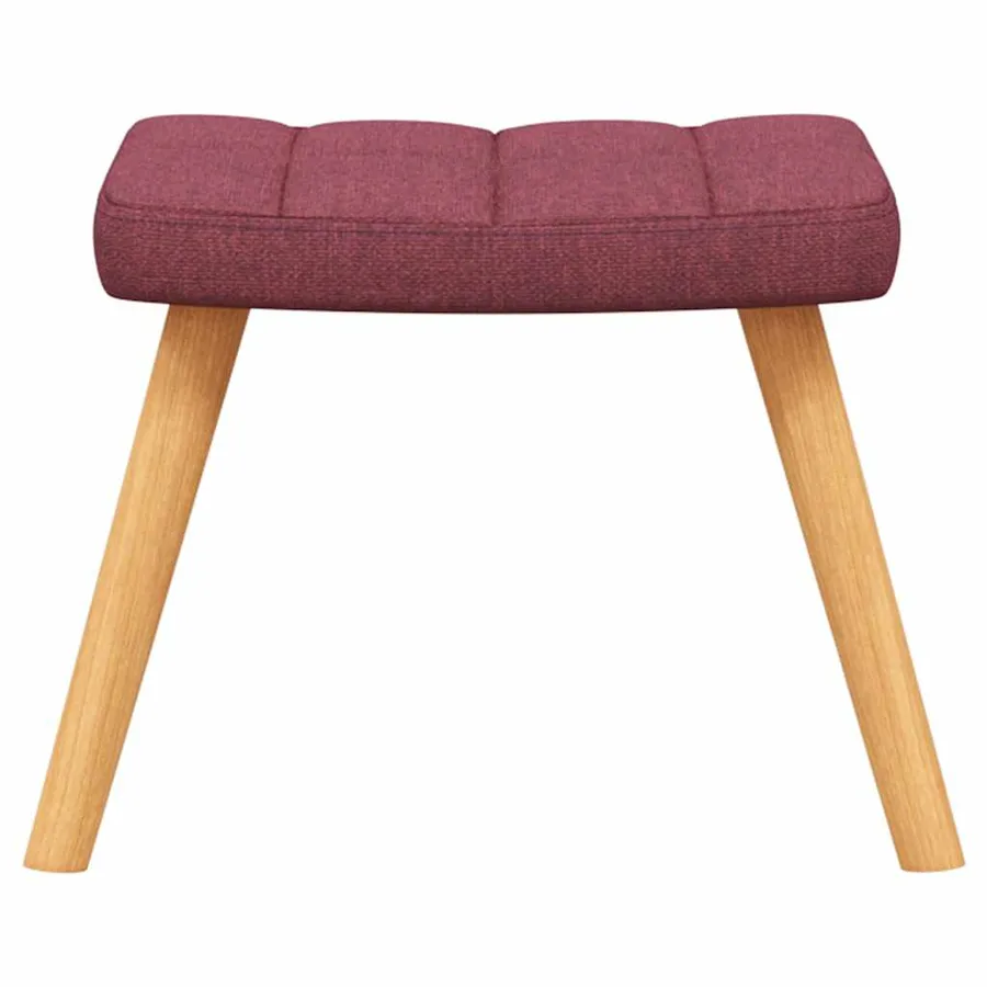 Chaise à bascule avec tabouret Rouge bordeaux Tissu - 9