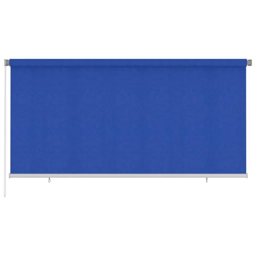 Store roulant d'extérieur 305 (l) x 140 (H) cm bleu HDPE