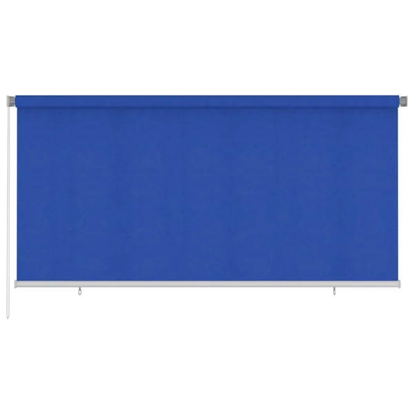 Store roulant d'extérieur 305 (l) x 140 (H) cm bleu HDPE