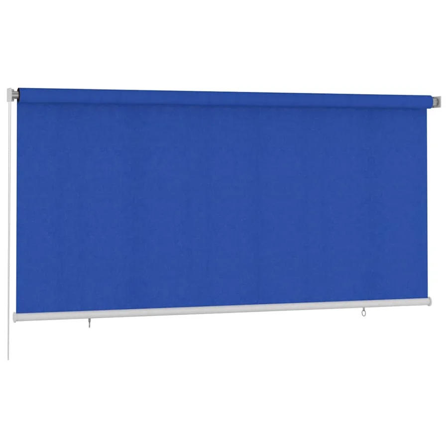 Store roulant d'extérieur 305 (l) x 140 (H) cm bleu HDPE - 2