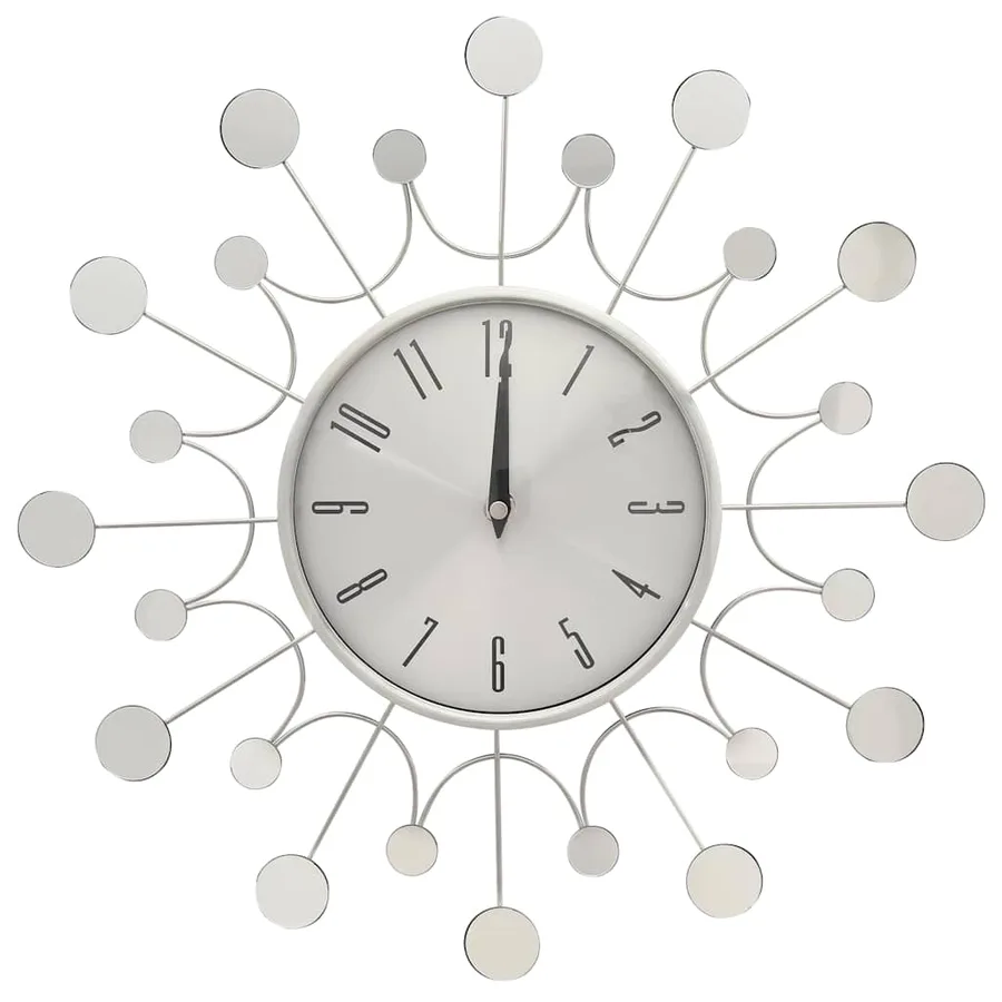 Horloge murale argent 40 cm métal - 2