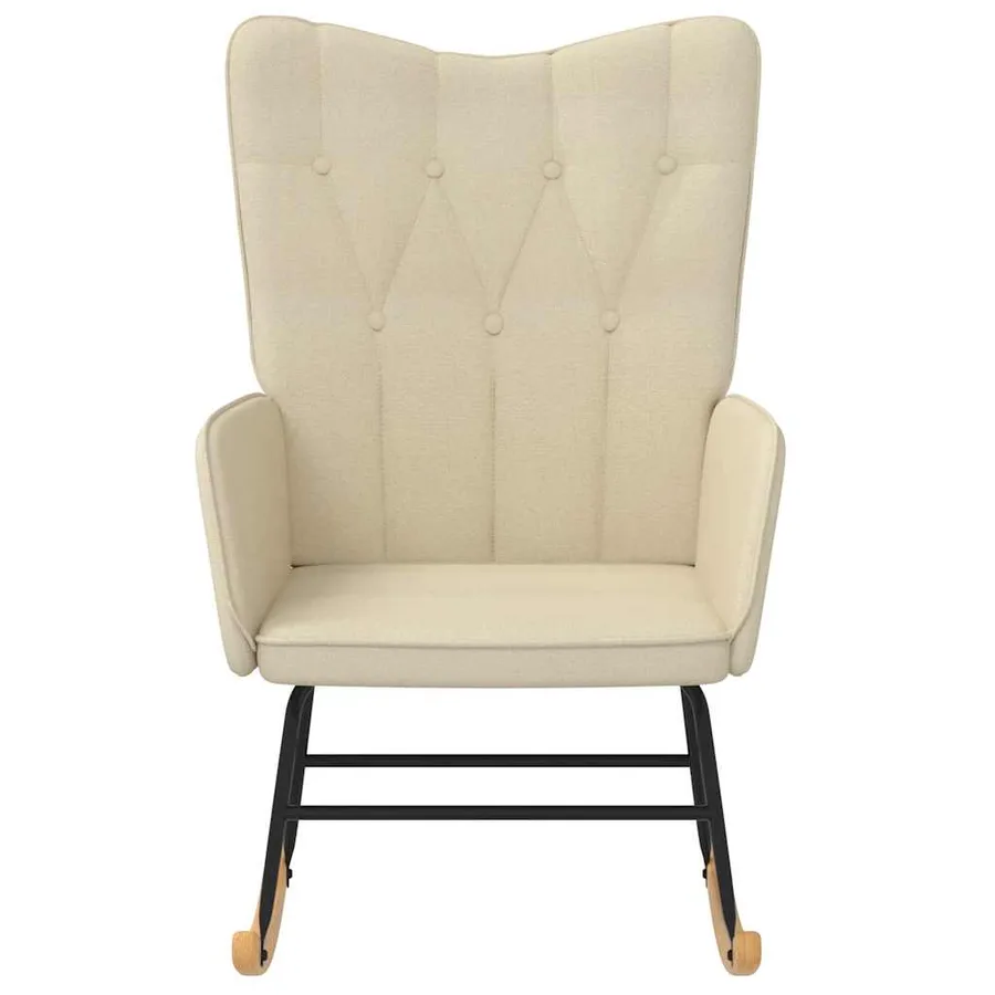 Chaise à bascule Crème Tissu - 3