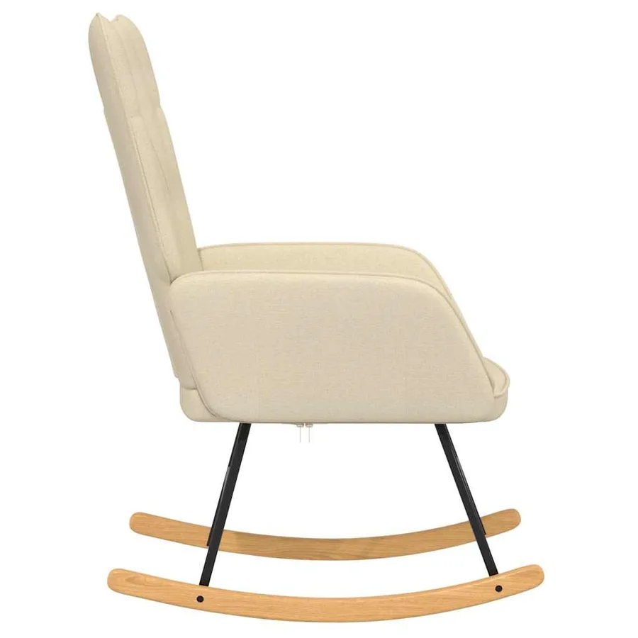 Chaise à bascule Crème Tissu - 4