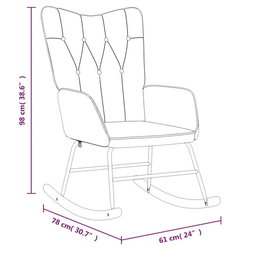 Chaise à bascule Crème Tissu - 8