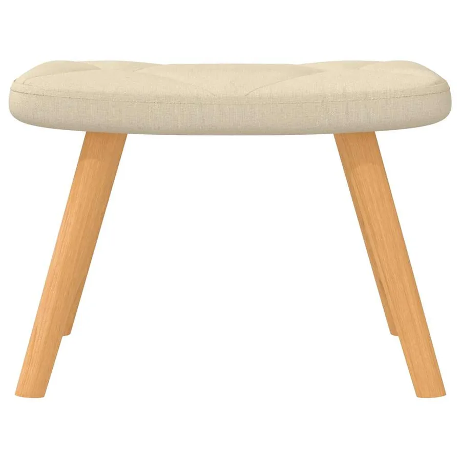 Chaise à bascule avec repose-pied Crème Tissu - 8