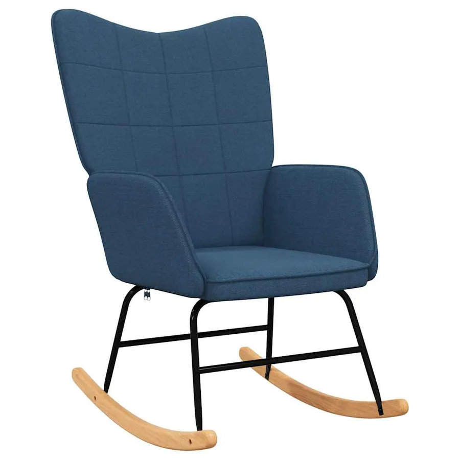 Chaise à bascule Bleu Tissu - 2