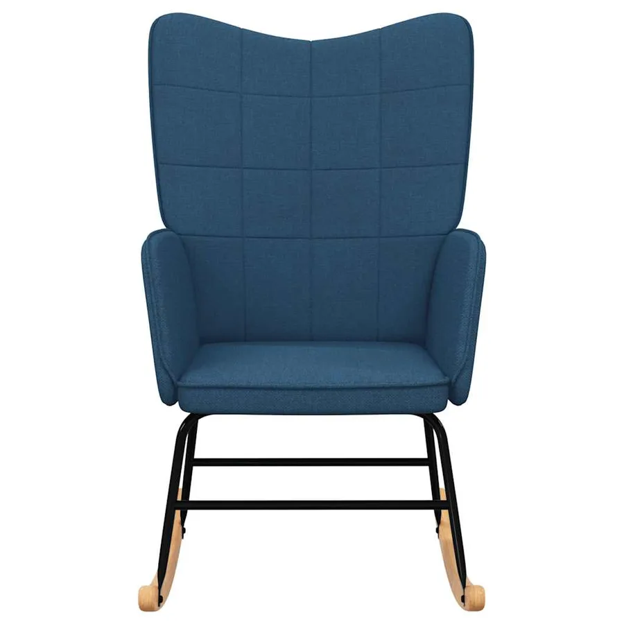 Chaise à bascule Bleu Tissu - 3