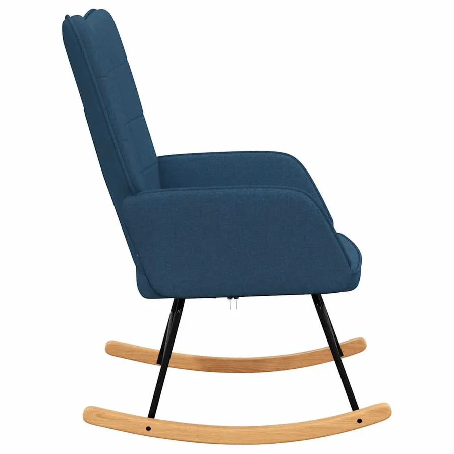Chaise à bascule Bleu Tissu - 4