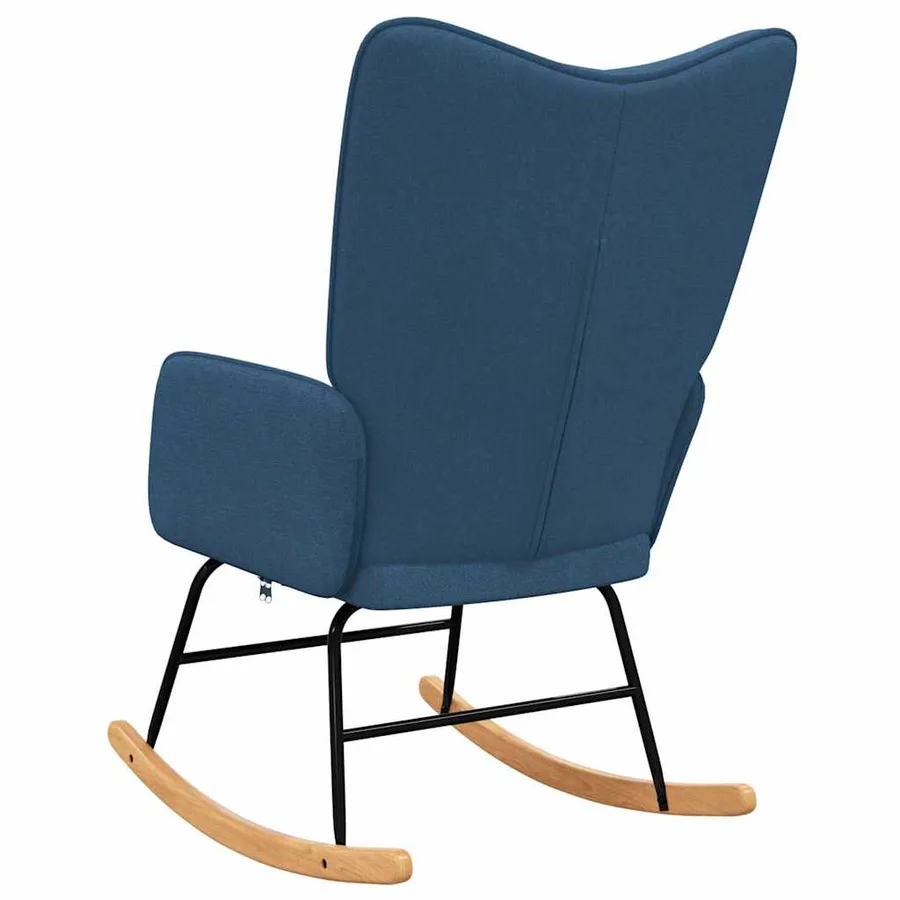 Chaise à bascule Bleu Tissu - 5