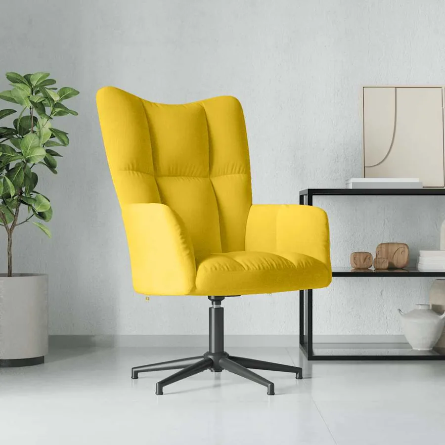 Chaise de relaxation Jaune moutarde Velours