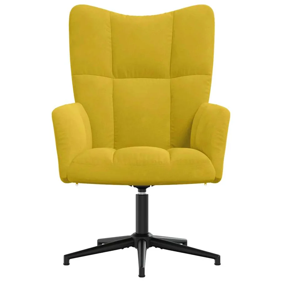 Chaise de relaxation Jaune moutarde Velours - 3