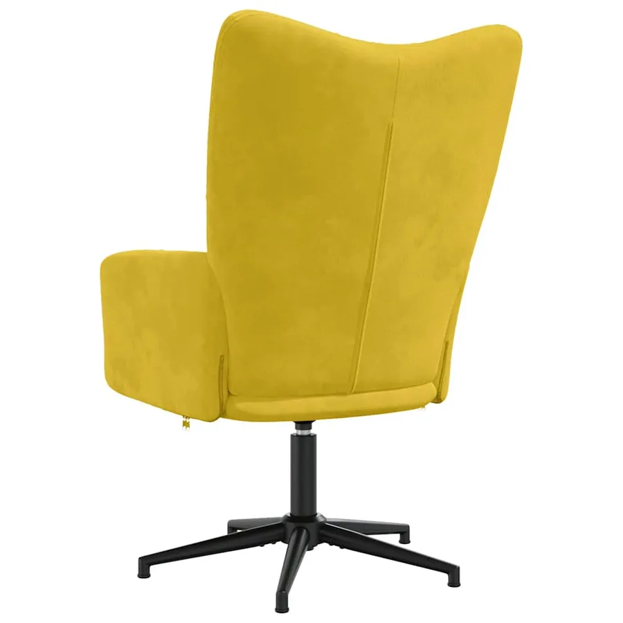 Chaise de relaxation Jaune moutarde Velours - 5