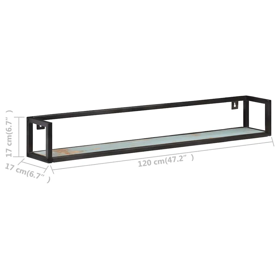 Étagères murales 2 pcs 120 cm Bois de récupération massif - 7